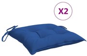 vidaXL Stoelkussens 2 st 50x50x7 cm stof blauw