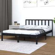 vidaXL Bedframe massief grenenhout zwart 120x190 cm 4FT Small Double