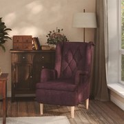 vidaXL Fauteuil met massief rubberwood poten stof paars