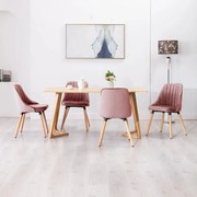 vidaXL Eetkamerstoelen 4 st fluweel roze