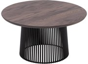 Goossens Excellent Salontafel Uniek rond, hout eiken donker bruin, elegant chic, 70 x 37 x 70 cm