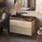 Fontana Dark Emperador badkamermeubel beach eiken 100cm zonder kraangat