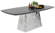 Kare Design Caldera Ovale Eettafel Zilver Zwart - 220 X 110cm.