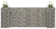 vidaXL Gabion plantenbak H-vormig 260x40x100 cm staaldraad