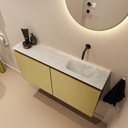 Mondiaz Ture DLux toiletmeubel 100cm oro met wastafel opalo rechts zonder kraangat