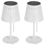 Buitenlamp Set van 2 tafellampen wit incl. LED 3-staps dimbaar oplaadbaar en solar - Ferre Design IP44 Buitenverlichting