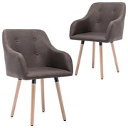 vidaXL Eetkamerstoelen 2 st stof taupe