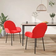 vidaXL Eetkamerstoelen 2 st kunstleer rood