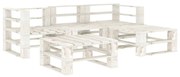 vidaXL 5-delige Loungeset pallet hout wit