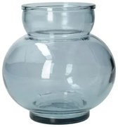 Bolvormige vaas, gerecycled glas, blauw,Ø14,2 cm