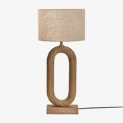 Tiberia Mangohouten Tafellamp Mangohout & Licht Zandbruin Ø30 Cm - ↑20 Cm Arlina - Sklum