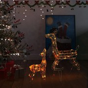 vidaXL Kerstversiering rendierfamilie 160 LED meerkleurig acryl