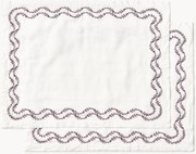 Handgeborduurde placemats Ivy van gewassen linnen, 2-delig