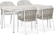 Tuinset 4 personen 160 cm Rope Wit Lifestyle Garden Furniture Morano/Tavona
