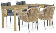 Tuinset 4 personen 160 cm Aluminium/Rope Taupe De Laan Projects