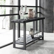 DTP Home Timeless Black Beam Robuuste Sidetable Zwart Teak - 140 X 40cm.