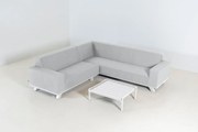 Flow. Blush hoekbank lead chiné SALE All Weather loungeset Lichtgrijs Sunbrella loungeset Hoek loungeset outdoor textiel - weerbestendig