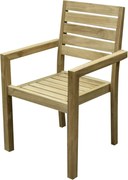 Showroommodel Montana dining tuinstoel teak met brede latten ( set van 7 stuks)