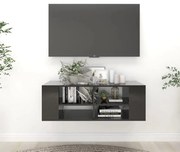 vidaXL Tv-wandmeubel 102x35x35 cm spaanplaat hoogglans zwart