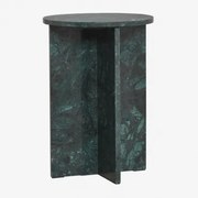 Ronde Bijzettafel Ø35 Cm In Mencia Marmer Groen Marmer - Sklum