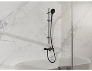 Fortifura Calvi Badkraan - met glijstangset - ronde handdouche - metalen doucheslang - mat zwart SW767488/SW496816/SW706203/SW720224