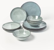 Handgemaakte serviesset Nordic Sea, 4 personen (12-delig)