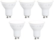 Set van 5 Smart GU10 50mm dimbare LED lampen opaal 7W 630 lm 2700K