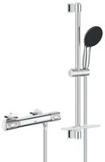 GROHE Precision Feel Doucheset - thermostatische kraan - met glijstangset - 60cm - ronde handdouche - 3 straalsoorten - gladde doucheslang - chroom 34791001
