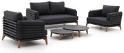 Stoel-bank loungeset Bellagio  | 4 personen | Loungeset Grijs | Aluminium | Kees Smit Tuinmeubelen