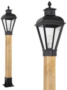 Tuinlamp Vondel WOOD Sokkel buitenlamp zwart Tuinverlichting Zwart E27