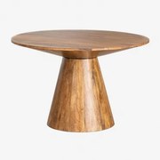 Ronde Eettafel In Mangohout (ø120 Cm) Weymar Donker Hout - Sklum