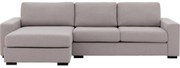 Goossens Hoekbank Lucca Met Chaise Longue lichtgrijs, stof, 2,5-zits, stijlvol landelijk met chaise longue links