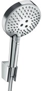 Hansgrohe Raindance Select S PorterS badset met Raind. Select S 120 3jet PowderRain handdouche met wandhouder met Isiflex`B doucheslang 125cm chroom 27669000