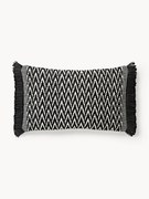 Outdoor kussenhoes Suria met geweven patroon en franjes