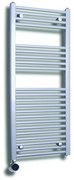 Sanicare elektrische design radiator 45x112cm zilvergrijs met thermostaat links zwart