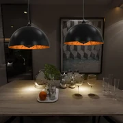 vidaXL Plafondlampen 2 st halfrond E27 40 cm zwart en goudkleurig