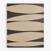 Decoratief Canvas 100x120 Cm Handgeschilderd Yaleno Zwart - Beige – Linnen - Sklum