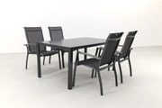 Kettler Legato Curve/Cubic 4-persoons stapelbare tuinset 160x95 cm. - Antraciet