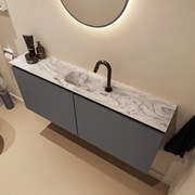 Mondiaz Ture DLux toiletmeubel 120cm dark grey met wastafel glace midden met kraangat