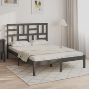 vidaXL Bedframe massief hout grijs 140x200 cm