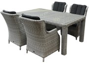 Darwin Bergamo dining tuinset 180x100xH75 cm 5-delig wit