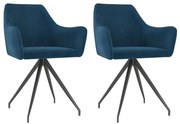 vidaXL Eetkamerstoelen 2 st fluweel blauw