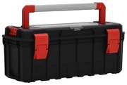 vidaXL Gereedschapskist 65x28x31,5 cm zwart en rood