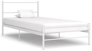 vidaXL Bedframe metaal wit 90x200 cm