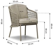 4 Seasons Outdoor Seasons Puccini Dining Tuinstoel Wicker Taupe