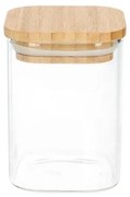 Potje vierkant, hittebestendig glas, bamboe deksel 200 ml