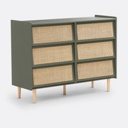 Ladekast met 6 lades in rotan, Kaya