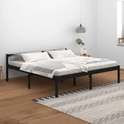 vidaXL Bedframe massief grenenhout zwart 200x200 cm