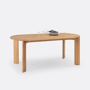 Eettafel, massief eiken, 6 tot 8 couverts, ELMO