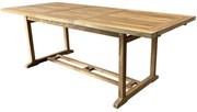 Rechthoekig uitschuifbare dining tuintafel 160-220x90xH76 cm bladdikte 2,8 cm teak